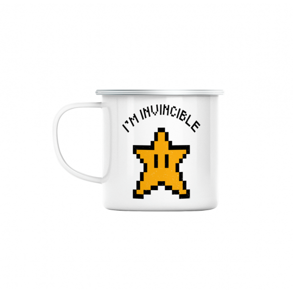 Mug GEEK en Métal Emaillé Etoile Mario Invincible Jeux Vidéo Retro Gaming Vintage