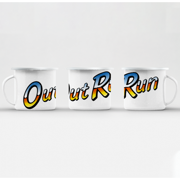 Mug GEEK en Métal Emaillé Out Run Jeux Vidéo Retro Gaming Vintage Course