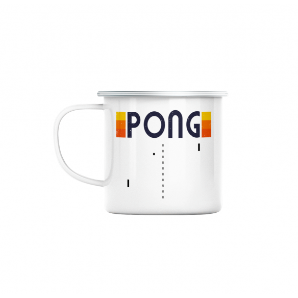 Mug GEEK en Métal Emaillé Pong Jeux Vidéo Retro Gaming Vintage Arcade 70's