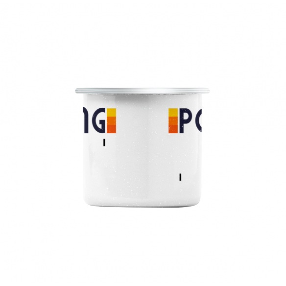 Mug GEEK en Métal Emaillé Pong Jeux Vidéo Retro Gaming Vintage Arcade 70's