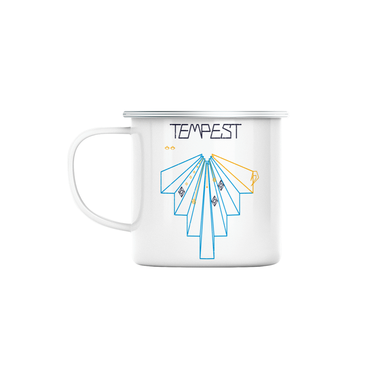 Mug GEEK en Métal Emaillé Tempest Arcade Jeux Vidéo Retro Gaming Vintage