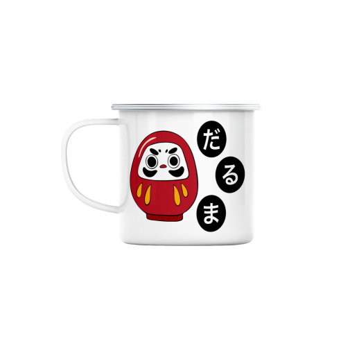 Mug GEEK en Métal Emaillé Daruma Doll Porte bonheur Japon Asie Culture