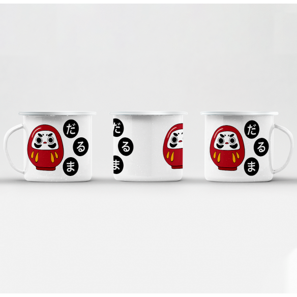 Mug GEEK en Métal Emaillé Daruma Doll Porte bonheur Japon Asie Culture