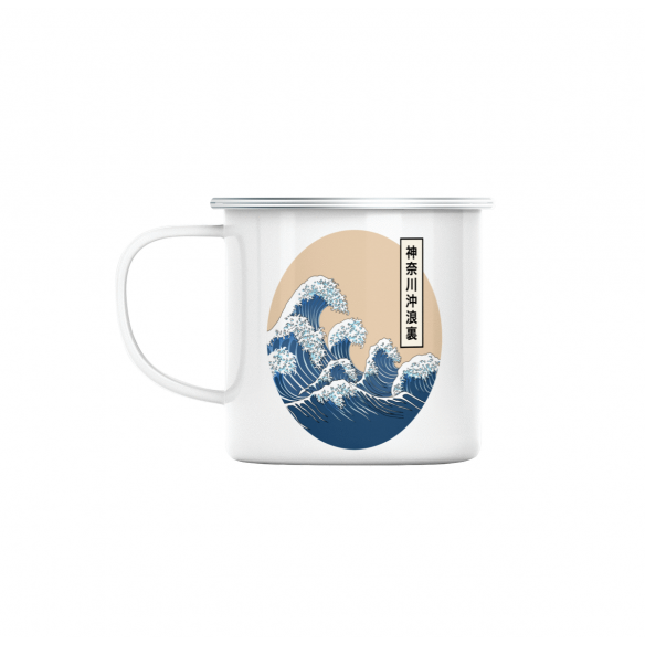 Mug GEEK en Métal Emaillé Hokusai Grandes Vagues Japon Asie Culture Mer