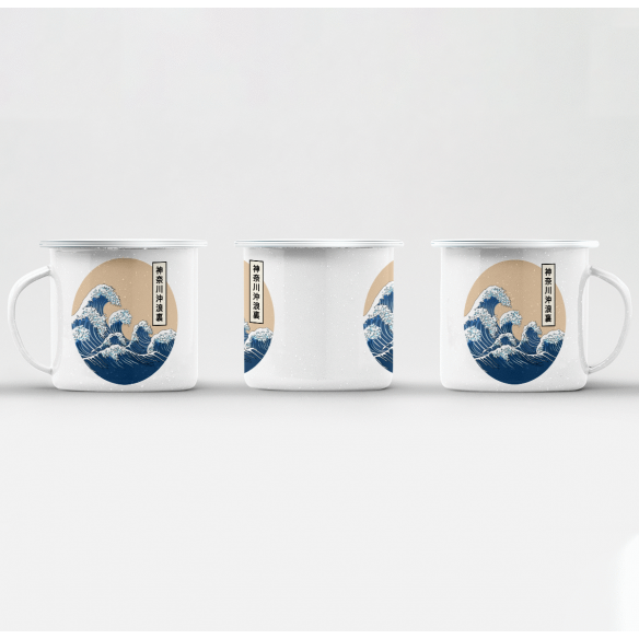 Mug GEEK en Métal Emaillé Hokusai Grandes Vagues Japon Asie Culture Mer