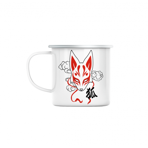 Mug GEEK en Métal Emaillé Kitsune Renard Japon Asie Culture Manga