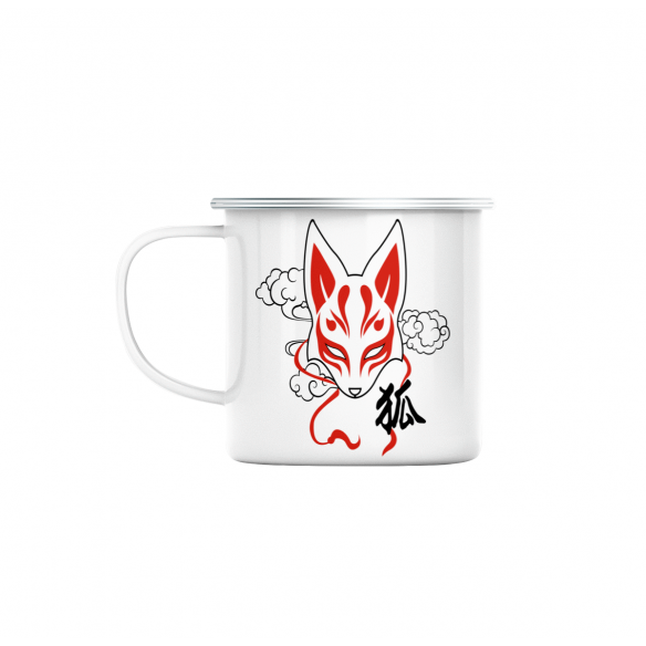 Mug GEEK en Métal Emaillé Kitsune Renard Japon Asie Culture Manga