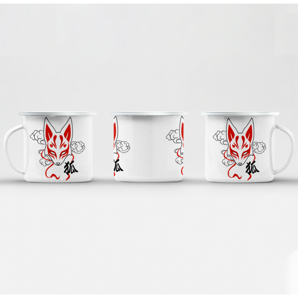 Mug GEEK en Métal Emaillé Kitsune Renard Japon Asie Culture Manga