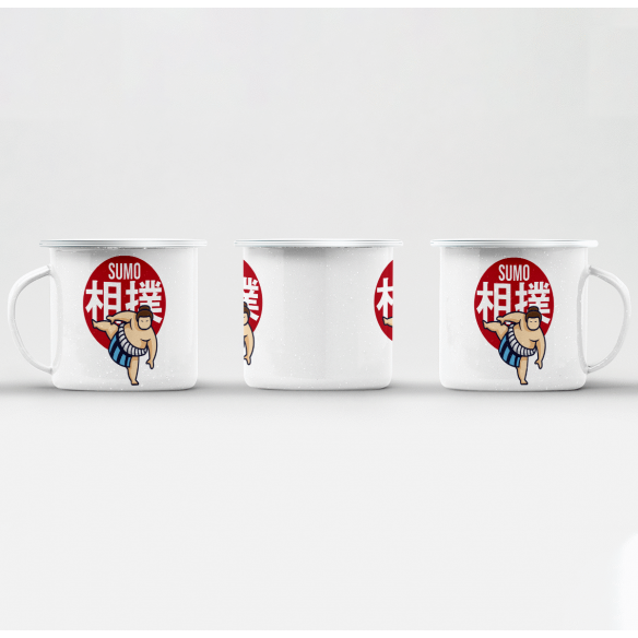 Mug GEEK en Métal Emaillé Combat de Sumo Lutte Japon Asie Culture