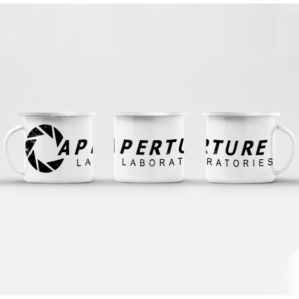 Mug GEEK en Métal Emaillé Aperture Labs Geek Jeux Video Serie Film