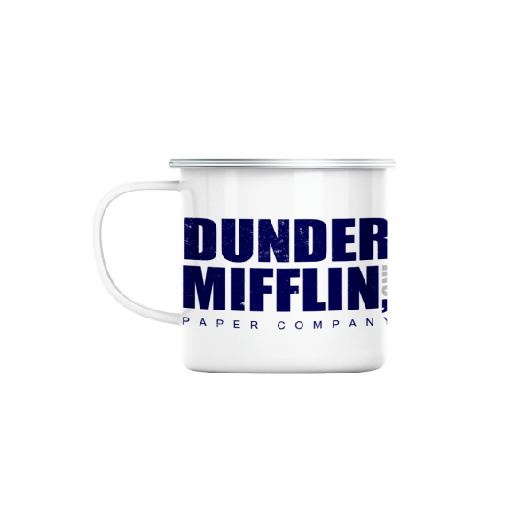 Mug GEEK en Métal Emaillé Dunder Mifflin Geek Serie TV Film Humour