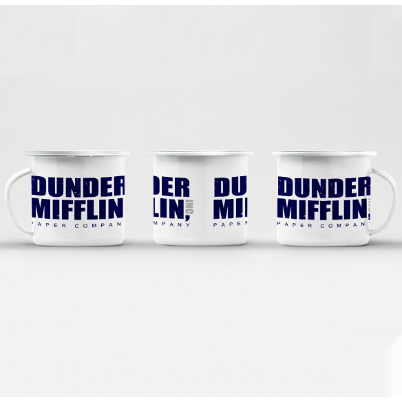 Mug GEEK en Métal Emaillé Dunder Mifflin Geek Serie TV Film Humour