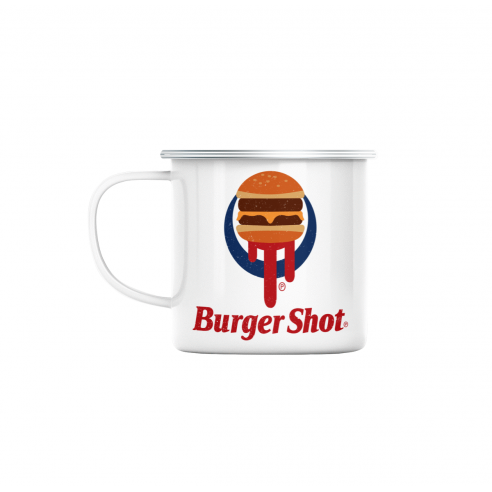 Mug GEEK en Métal Emaillé Burger Shot Geek Jeux Video Los Angeles