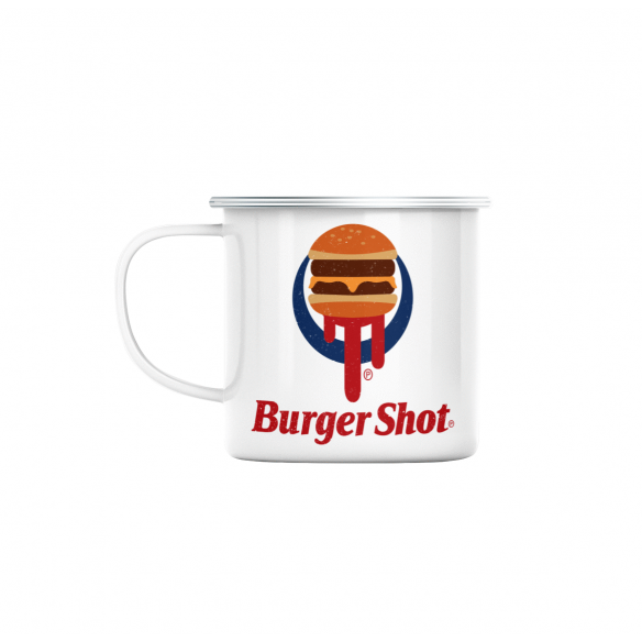 Mug GEEK en Métal Emaillé Burger Shot Geek Jeux Video Los Angeles