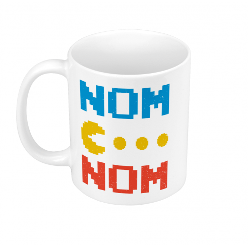 Mug GEEK Céramique Pac-Man Nom Nom Jeux Vidéo Retro Gaming 8 Bit