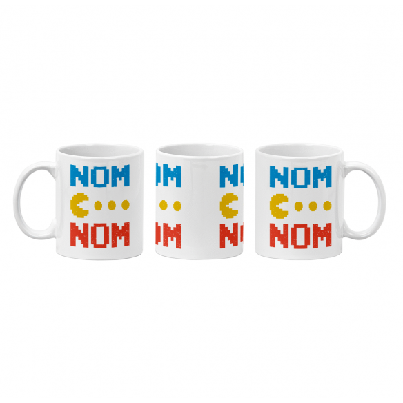 Mug GEEK Céramique Pac-Man Nom Nom Jeux Vidéo Retro Gaming 8 Bit