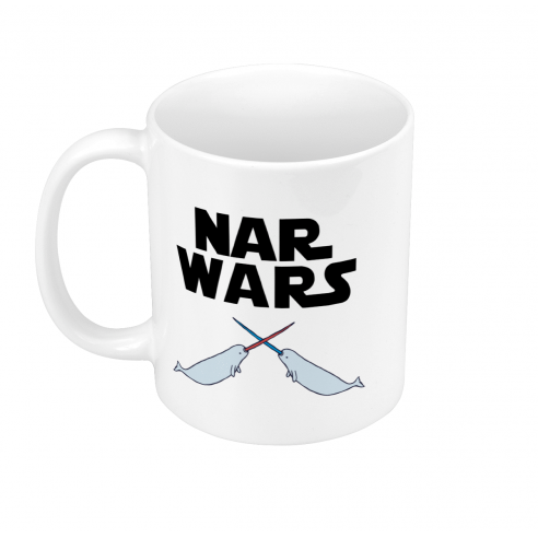 Mug GEEK Céramique Nar Wars La guerre des Narvals Parodie Film Etoiles Science fiction