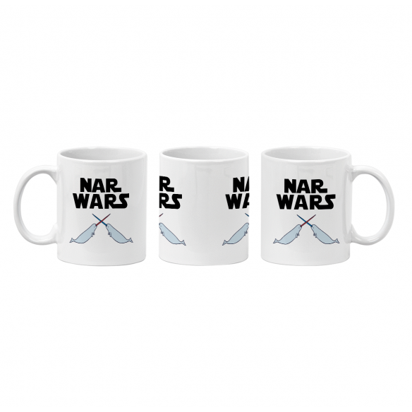 Mug GEEK Céramique Nar Wars La guerre des Narvals Parodie Film Etoiles Science fiction