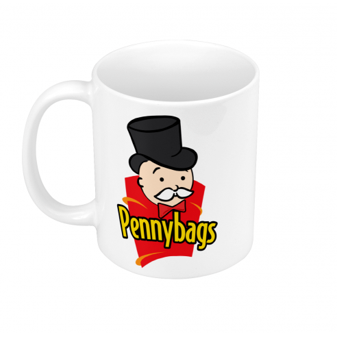 Mug GEEK Céramique Pennybags Chips Parodie Jeu de Plateau Marque