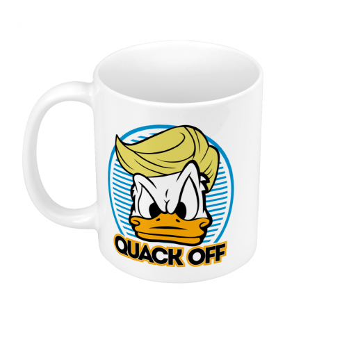 Mug GEEK Céramique Donald Trump - Quack Off Parodie Film Président Anime