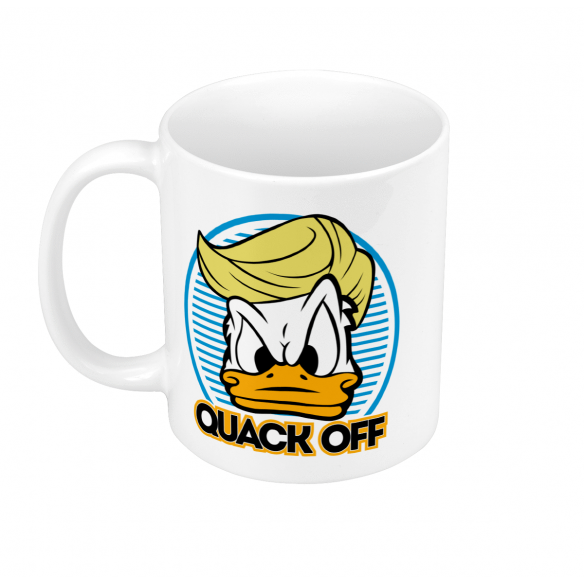 Mug GEEK Céramique Donald Trump - Quack Off Parodie Film Président Anime