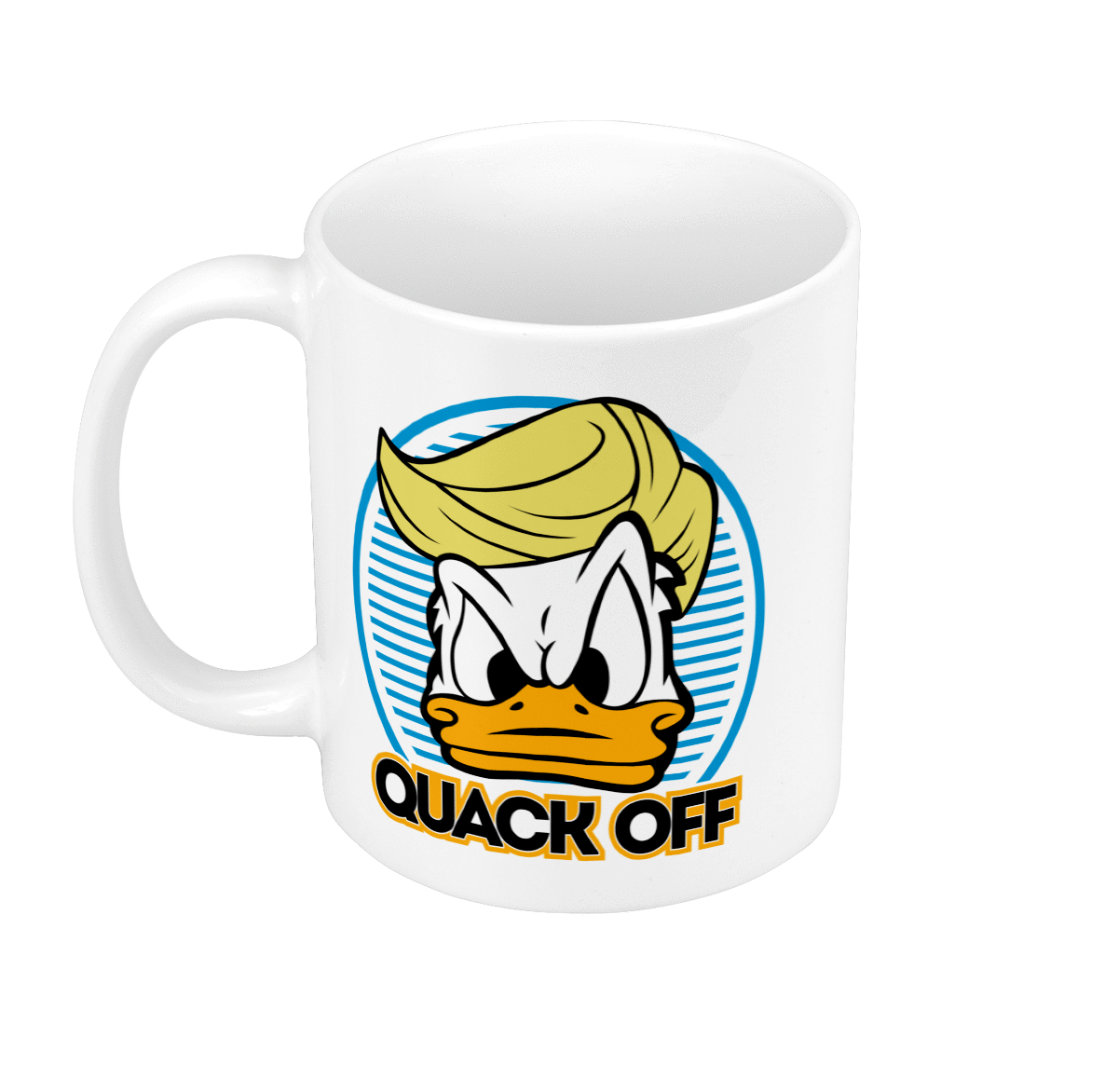 Mug GEEK Céramique Donald Trump - Quack Off Parodie Film Président Anime