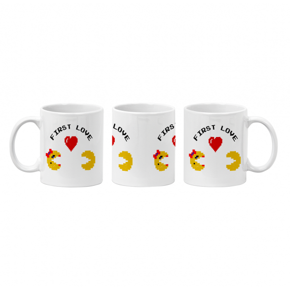Mug GEEK Céramique First Love Jeux Vidéo Retro Gaming Saint Valentin 8 Bit