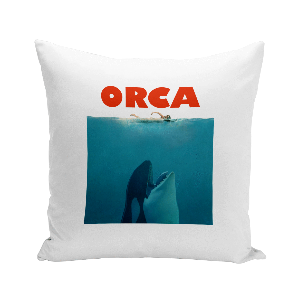 Coussin GEEK 40x40 cm Orca - Requin Parodie Film Series Requin Orque