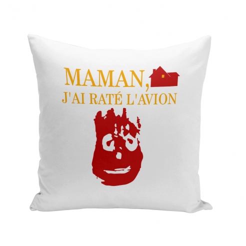 Coussin GEEK 40x40 cm Maman J'ai raté l'avion - Castaway Film Parodie