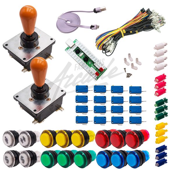 copy of Kit Arcade 2 Joueurs Lumineux Boutons Transparents Joysticks Coréens Carte XinMoTek